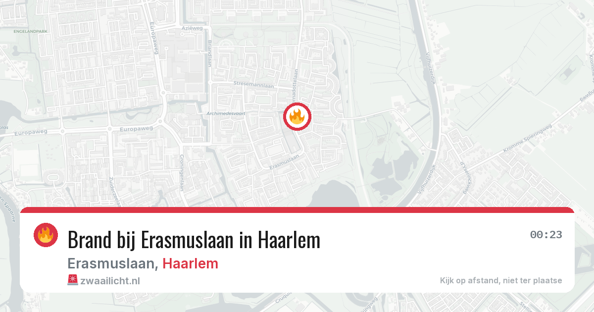 Brand bij Erasmuslaan in Haarlem — 31 jul 2026