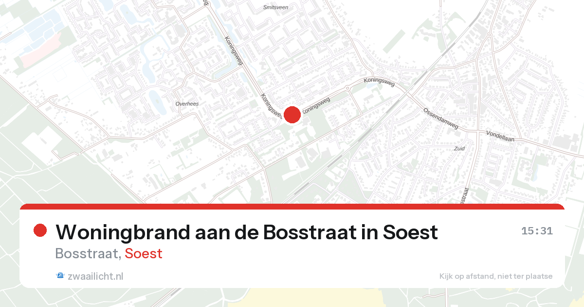 Woningbrand aan de Bosstraat in Soest — 28 aug 2026