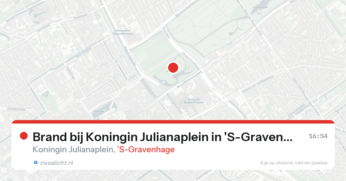 Brand bij Koningin Julianaplein in 'S-Gravenhage — 15 aug 2026