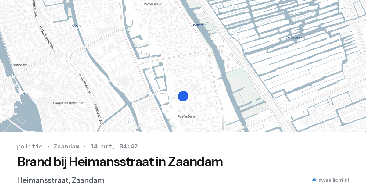 Brand bij Heimansstraat in Zaandam — 14 mrt 2026