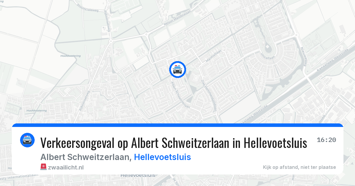 Verkeersongeval op Albert Schweitzerlaan in Hellevoetsluis — 11 aug 2026