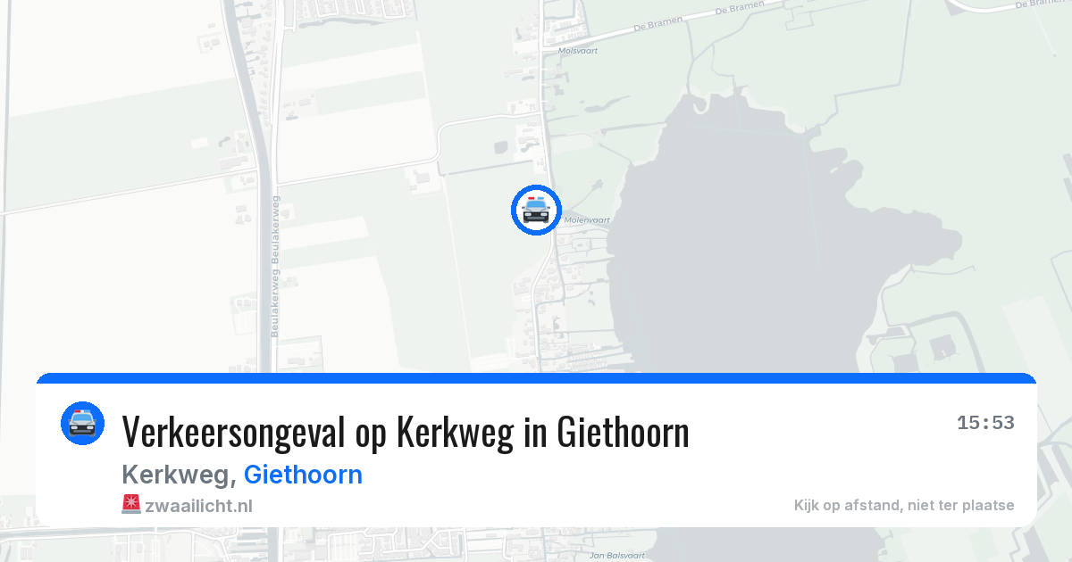 Verkeersongeval op Kerkweg in Giethoorn — 9 mei 2026