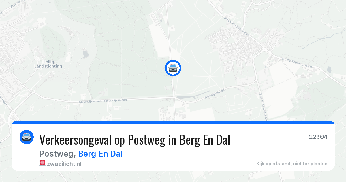 Verkeersongeval op Postweg in Berg En Dal — 5 aug 2026