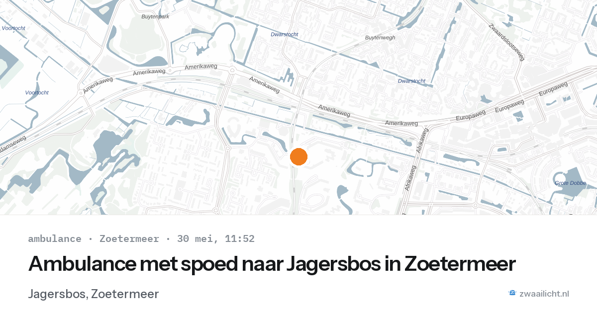 Ambulance met spoed naar Jagersbos in Zoetermeer — 30 mei 2026