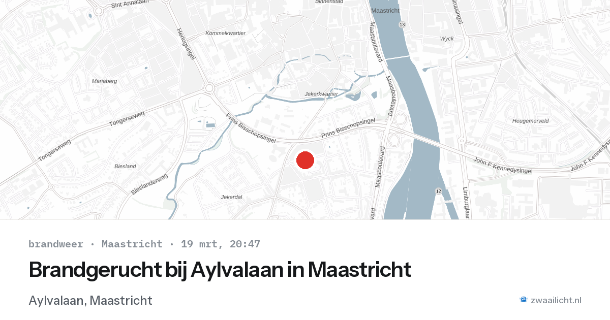 Brandgerucht bij Aylvalaan in Maastricht — 19 mrt 2026