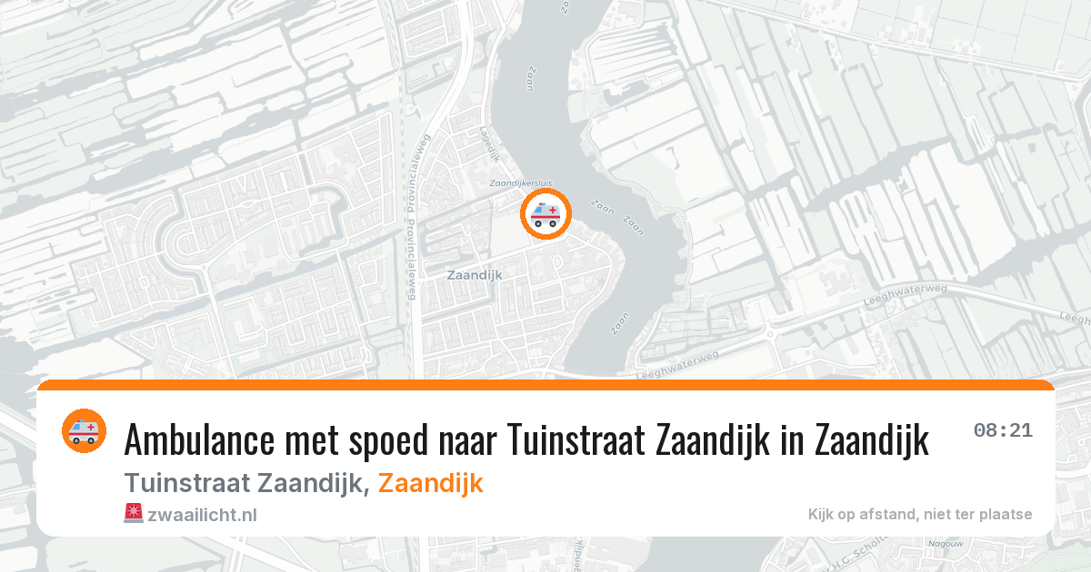 Ambulance met spoed naar Tuinstraat Zaandijk in Zaandijk — 20 jul 2026