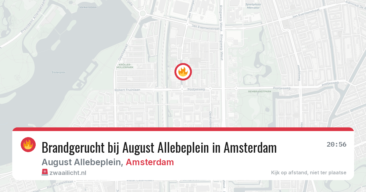 Brandgerucht bij August Allebeplein in Amsterdam — 31 mrt 2026