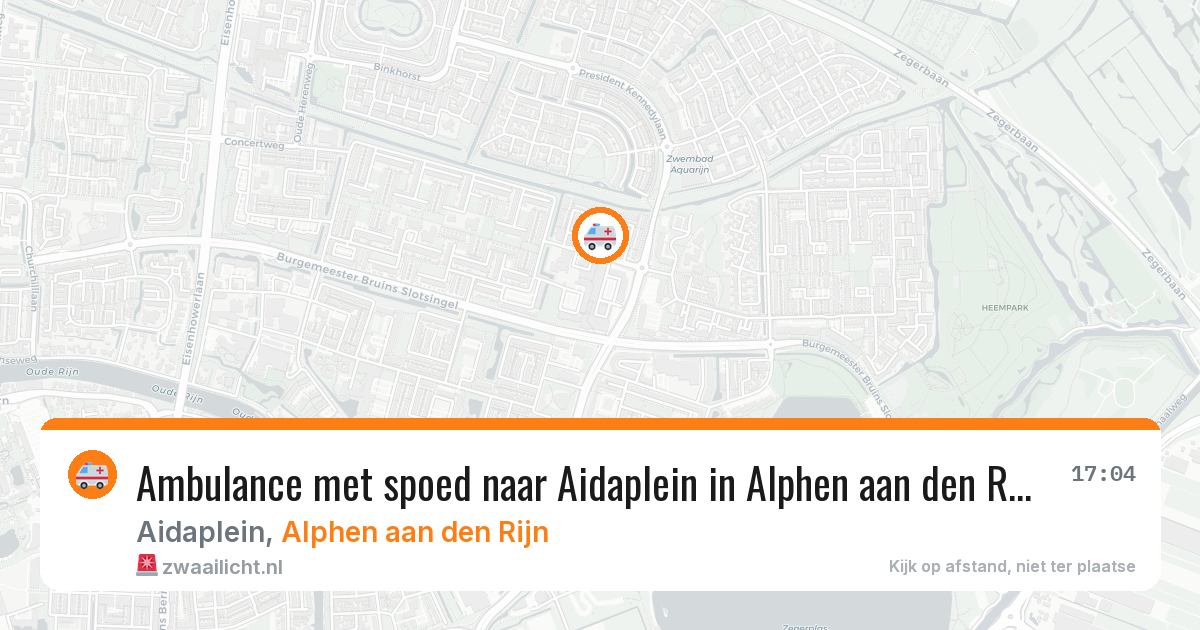 Ambulance met spoed naar Aidaplein in Alphen aan den Rijn — 9 jun 2026