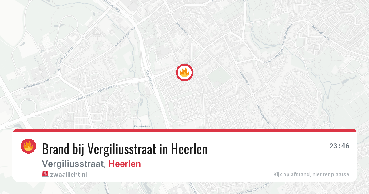 Brand bij Vergiliusstraat in Heerlen — 10 jul 2026