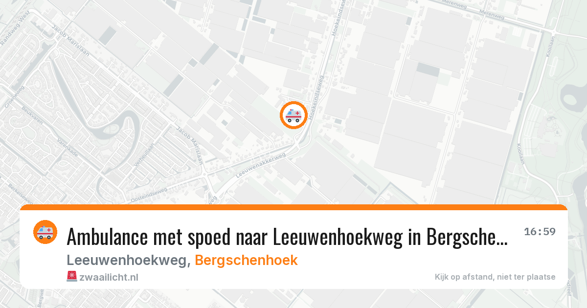 Ambulance met spoed naar Leeuwenhoekweg in Bergschenhoek — 4 jun 2026