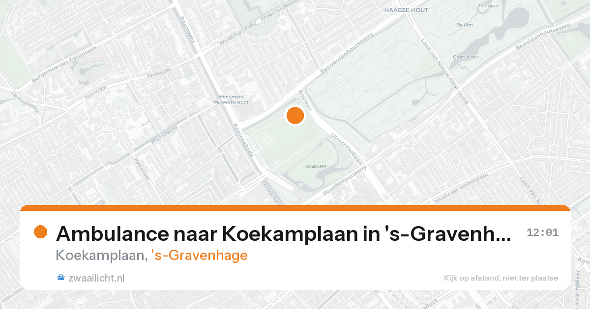 Ambulance naar Koekamplaan in 's-Gravenhage — 24 aug 2026