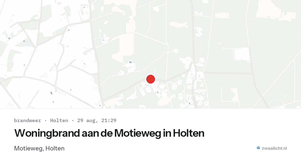 Woningbrand aan de Motieweg in Holten — 29 aug 2026