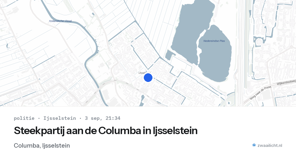 Steekpartij aan de Columba in Ijsselstein — 3 sep 2026