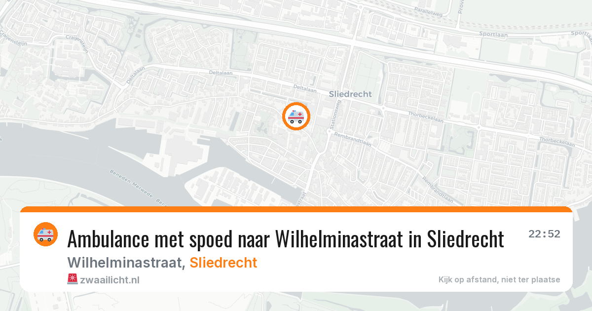 Ambulance met spoed naar Wilhelminastraat in Sliedrecht — 26 jan 2026