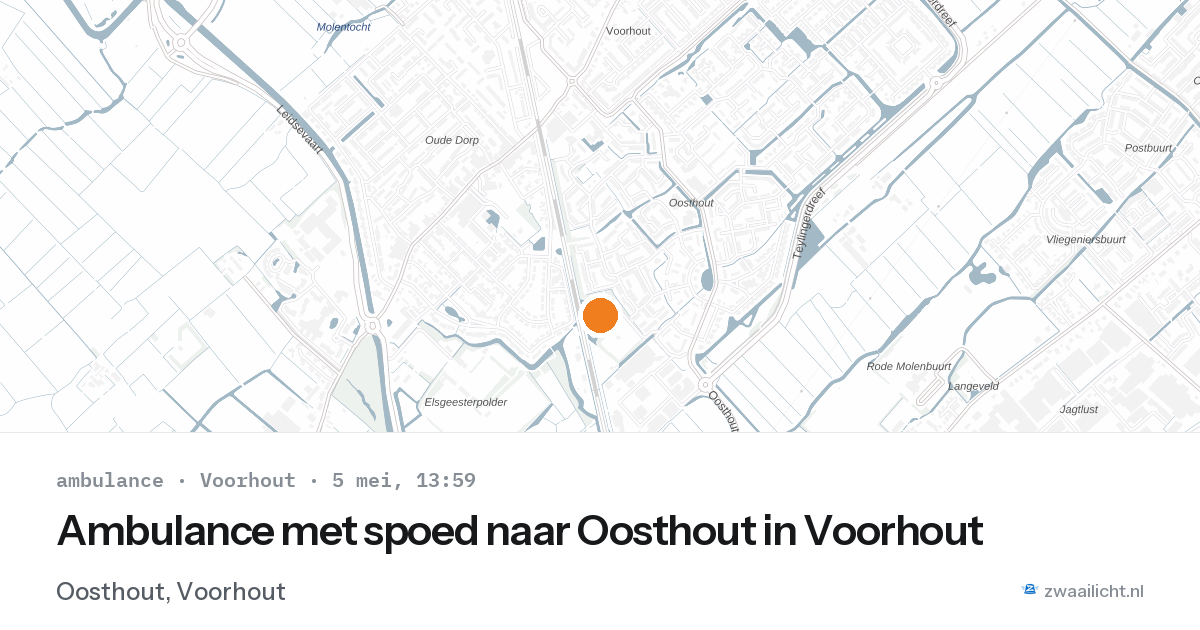 Ambulance met spoed naar Oosthout in Voorhout — 5 mei 2026