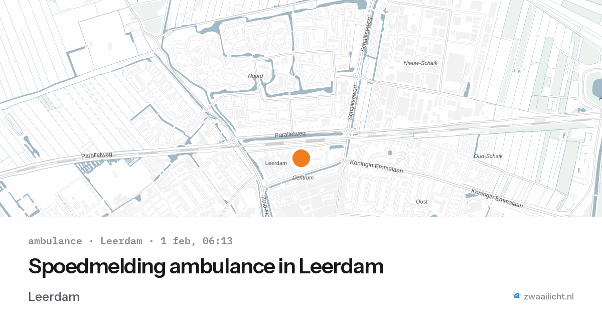 Spoedmelding ambulance in Leerdam — 1 feb 2026