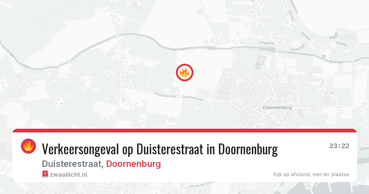Verkeersongeval op Duisterestraat in Doornenburg — 11 aug 2026