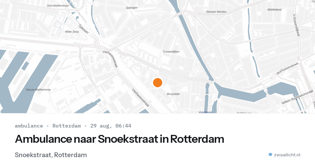 Ambulance naar Snoekstraat in Rotterdam — 29 aug 2026