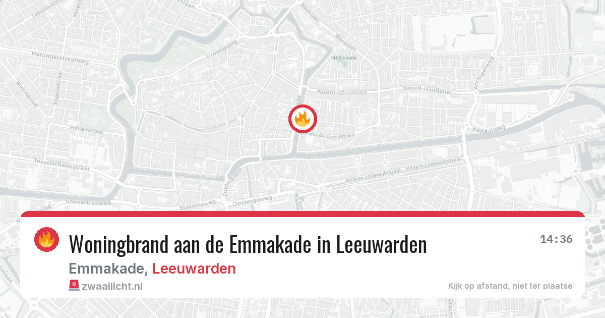 Woningbrand aan de Emmakade in Leeuwarden — 18 jan 2026