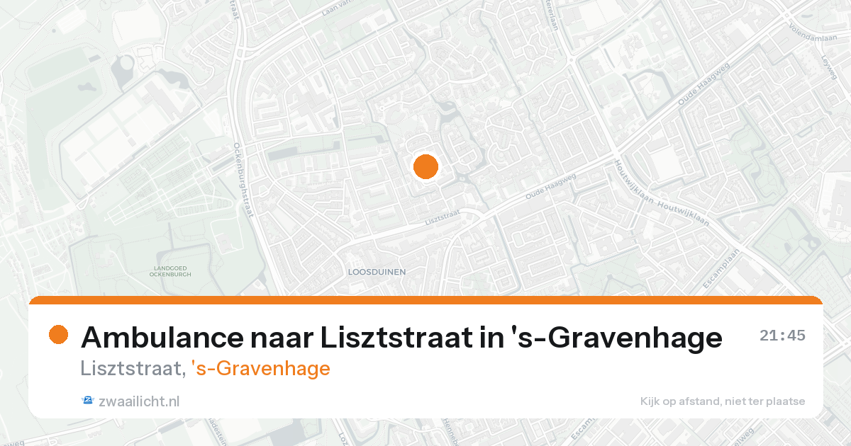 Ambulance naar Lisztstraat in 's-Gravenhage — 22 aug 2026