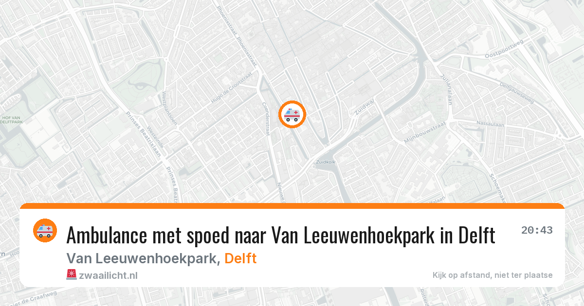 Ambulance met spoed naar Van Leeuwenhoekpark in Delft — 5 apr 2026