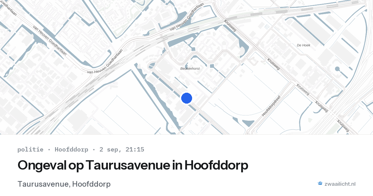 Ongeval op Taurusavenue in Hoofddorp — 2 sep 2026