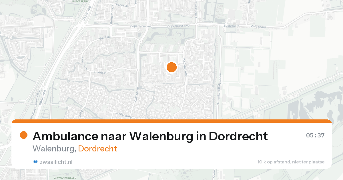 Ambulance naar Walenburg in Dordrecht — 22 aug 2026