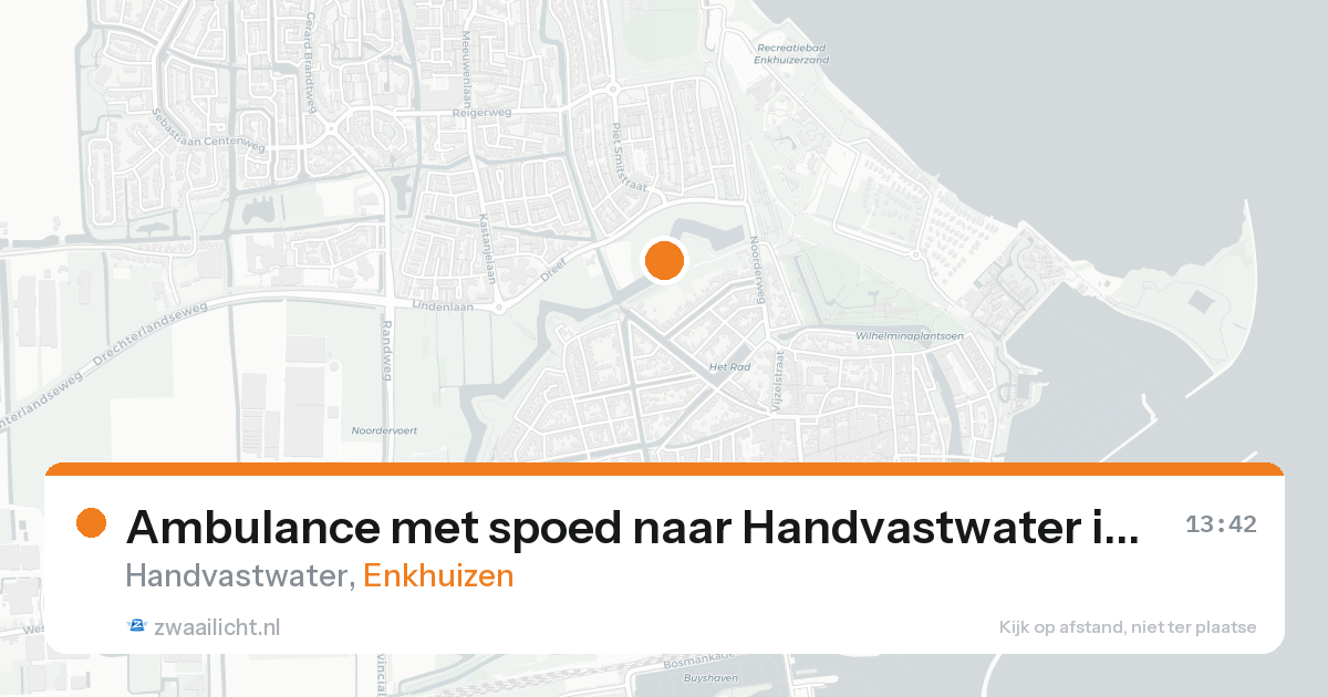 Ambulance met spoed naar Handvastwater in Enkhuizen — 23 aug 2026