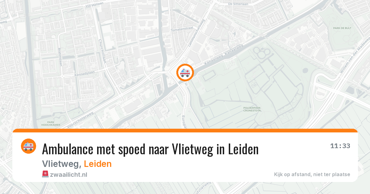 Ambulance met spoed naar Vlietweg in Leiden — 29 jun 2026