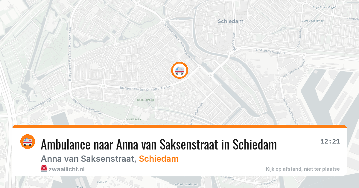Ambulance naar Anna van Saksenstraat in Schiedam — 10 aug 2026