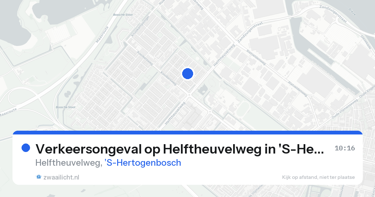 Verkeersongeval op Helftheuvelweg in 'S-Hertogenbosch — 21 aug 2026