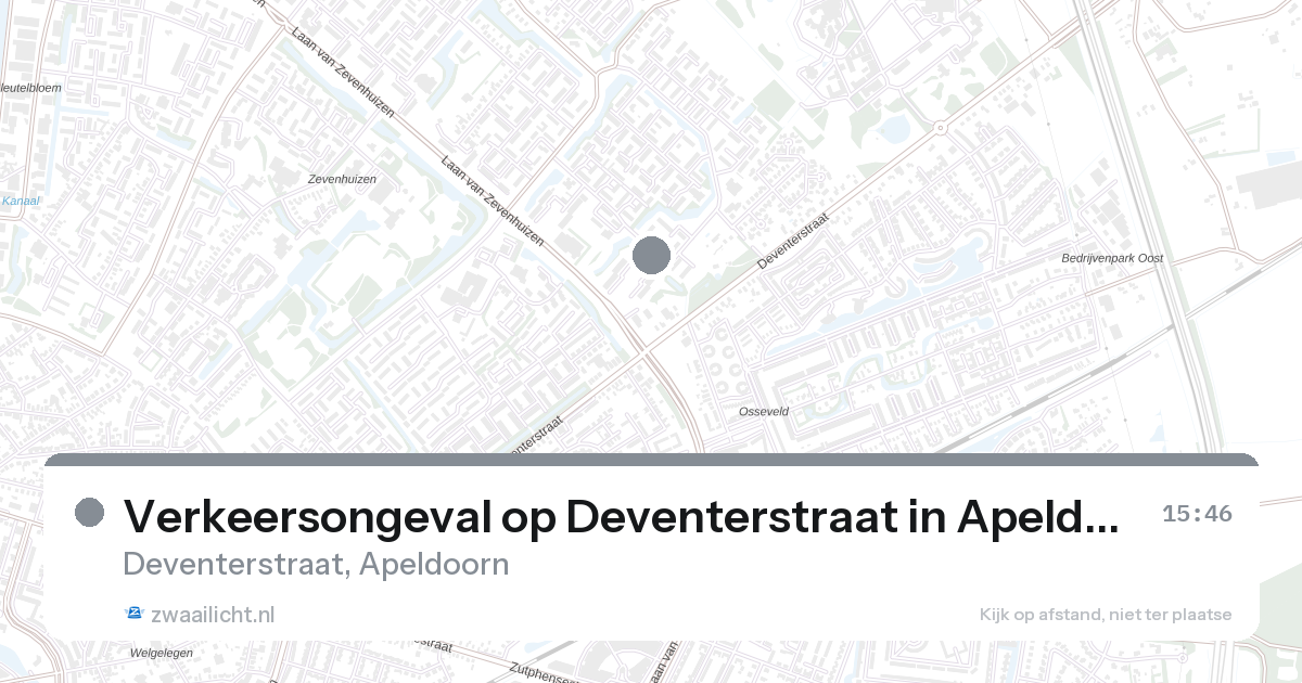 Verkeersongeval op Deventerstraat in Apeldoorn — 21 aug 2026