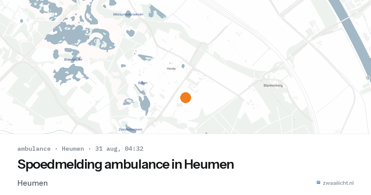Spoedmelding ambulance in Heumen — 31 aug 2026