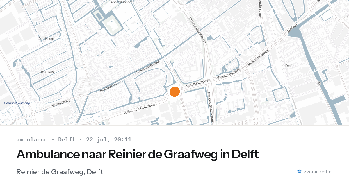 Ambulance naar Reinier de Graafweg in Delft — 22 jul 2026