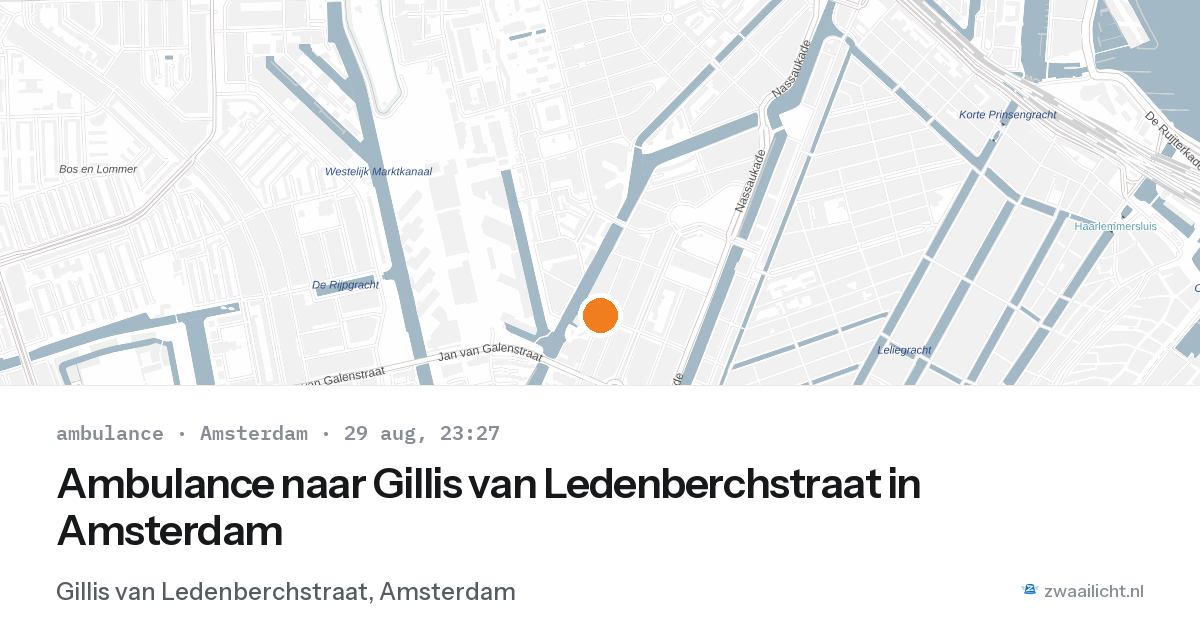 Ambulance naar Gillis van Ledenberchstraat in Amsterdam — 29 aug 2026