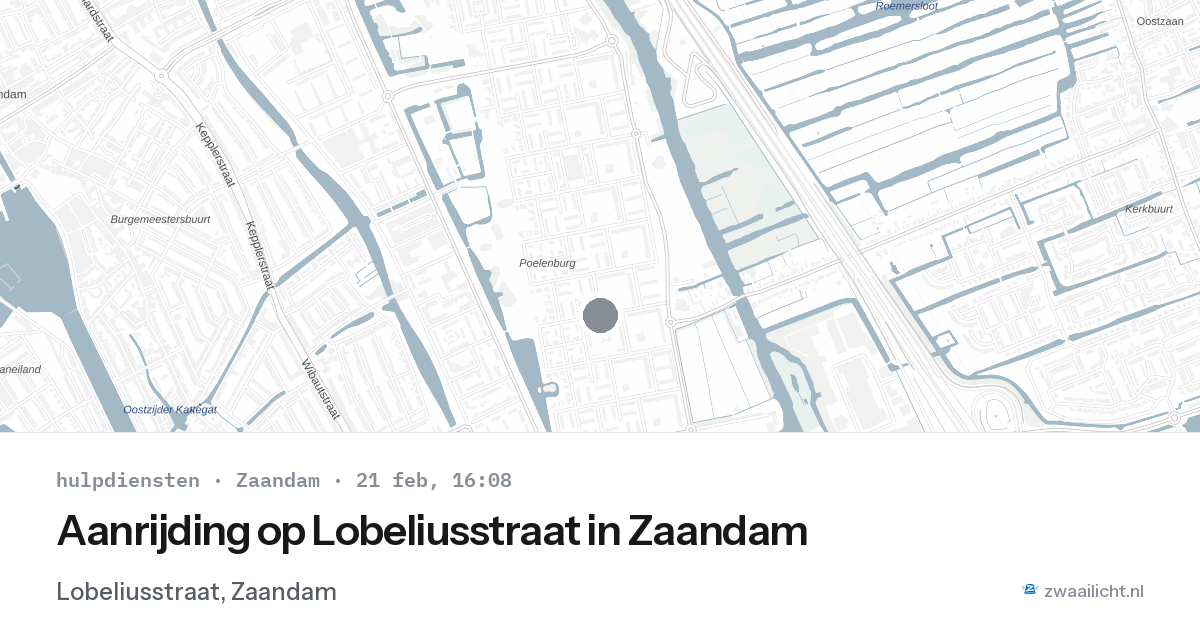 Aanrijding op Lobeliusstraat in Zaandam — 21 feb 2026