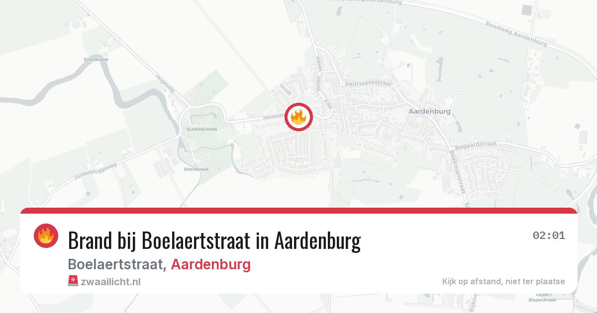 Brand bij Boelaertstraat in Aardenburg — 26 jul 2026