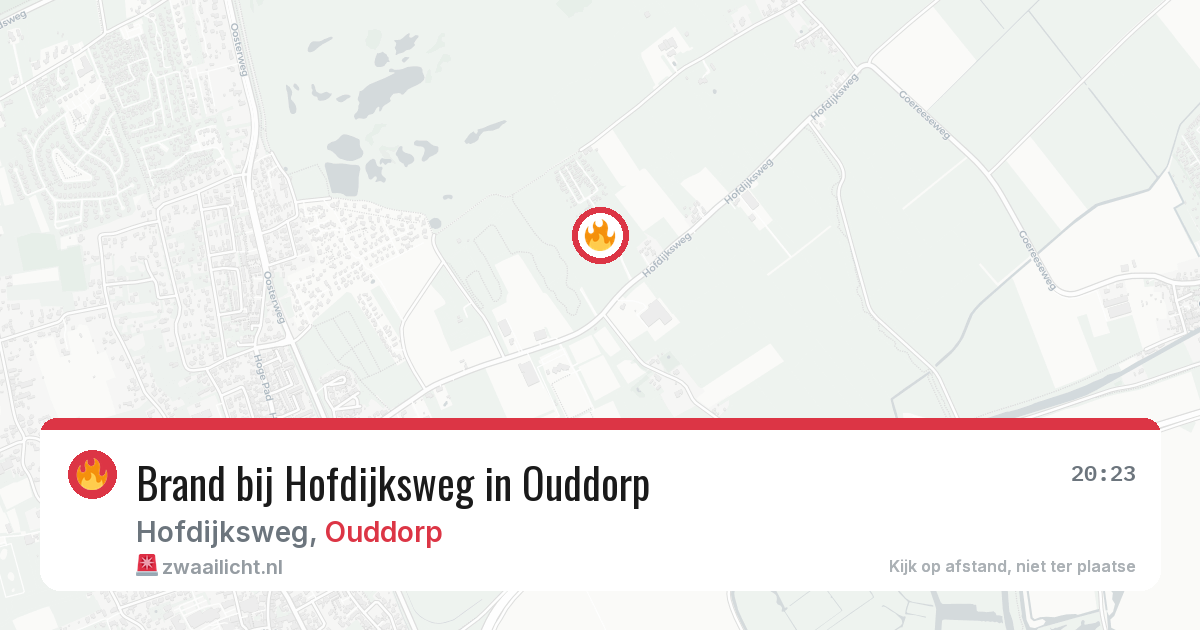 Brand bij Hofdijksweg in Ouddorp — 26 jun 2026
