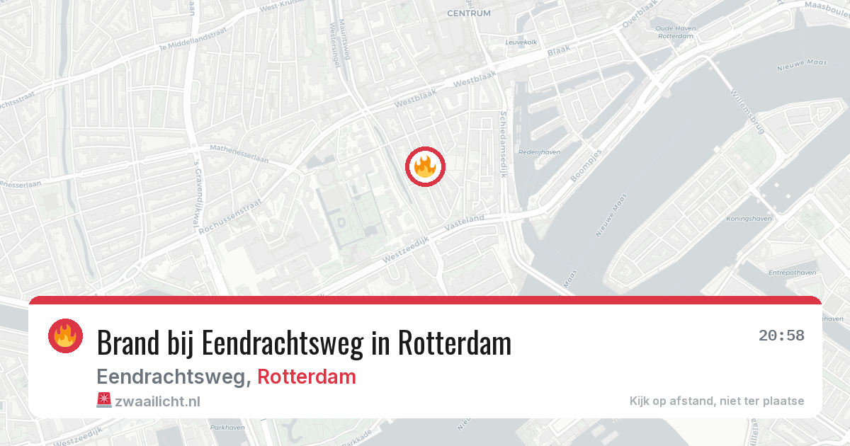 Brand bij Eendrachtsweg in Rotterdam — 8 mei 2026