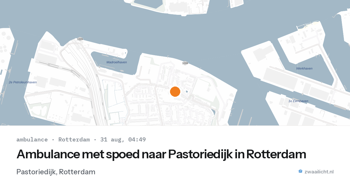 Ambulance met spoed naar Pastoriedijk in Rotterdam — 31 aug 2026