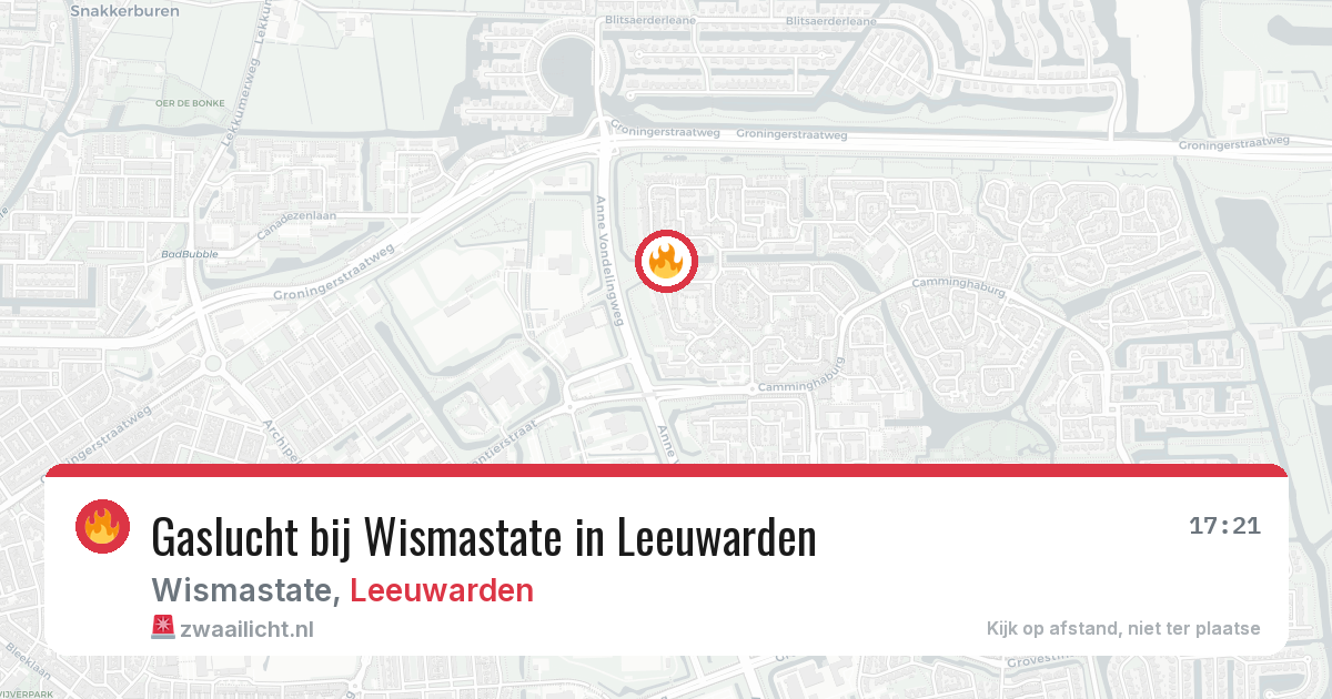 Gaslucht bij Wismastate in Leeuwarden — 13 mei 2026