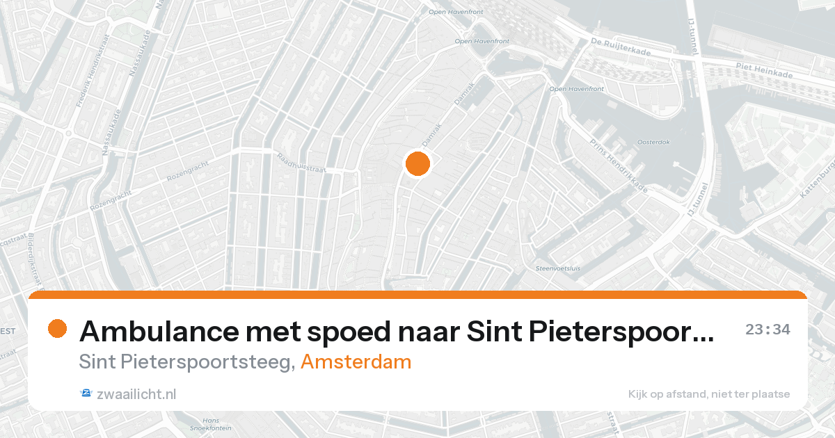 Ambulance met spoed naar Sint Pieterspoortsteeg in Amsterdam — 19 aug 2026