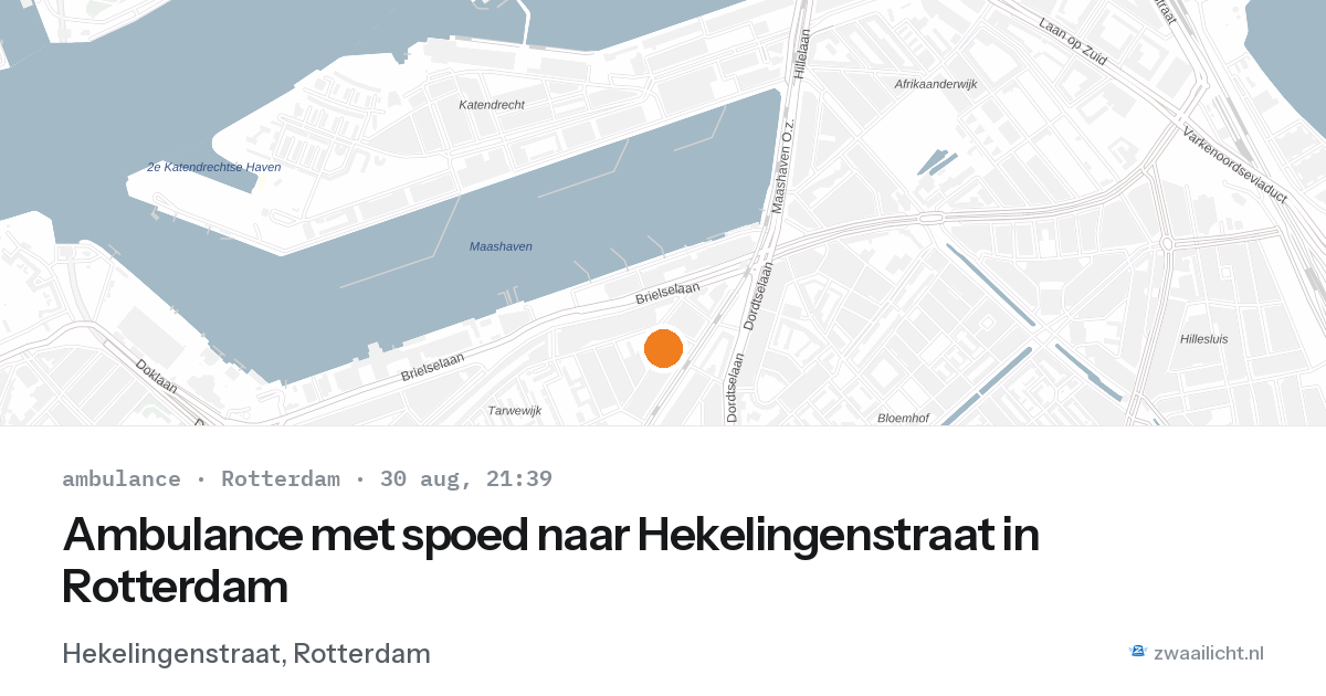 Ambulance met spoed naar Hekelingenstraat in Rotterdam — 30 aug 2026