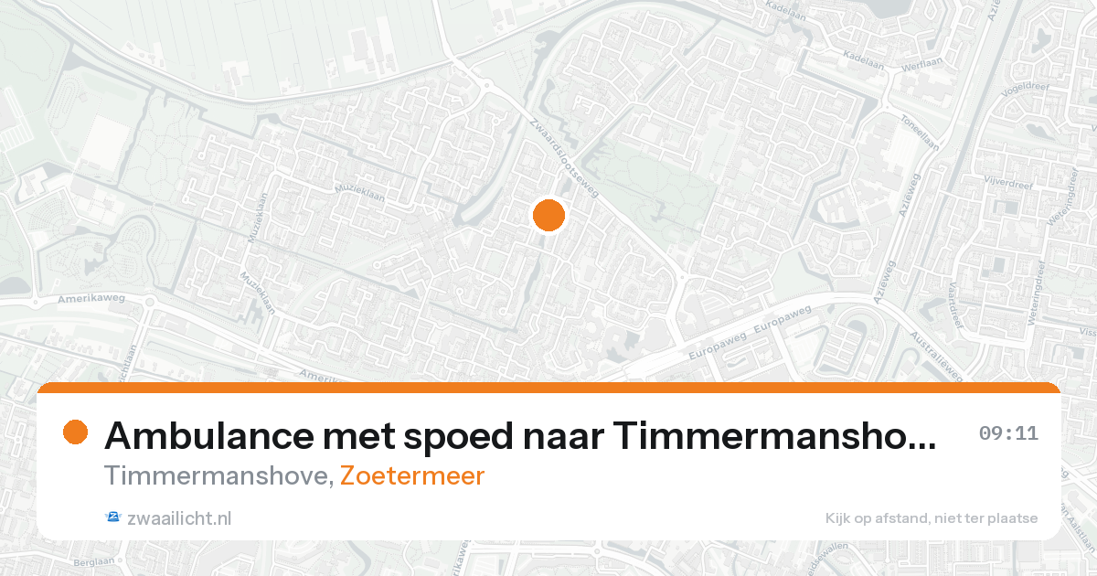 Ambulance met spoed naar Timmermanshove in Zoetermeer — 22 aug 2026