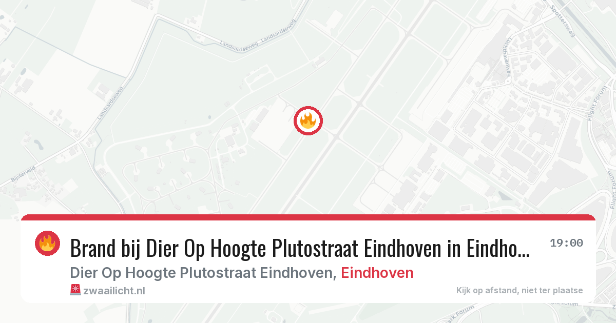 Brand bij Dier Op Hoogte Plutostraat Eindhoven in Eindhoven — 9 jul 2026