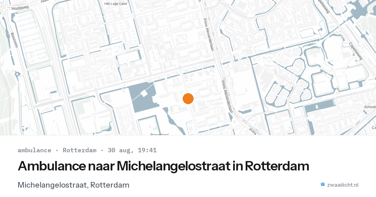 Ambulance naar Michelangelostraat in Rotterdam — 30 aug 2026