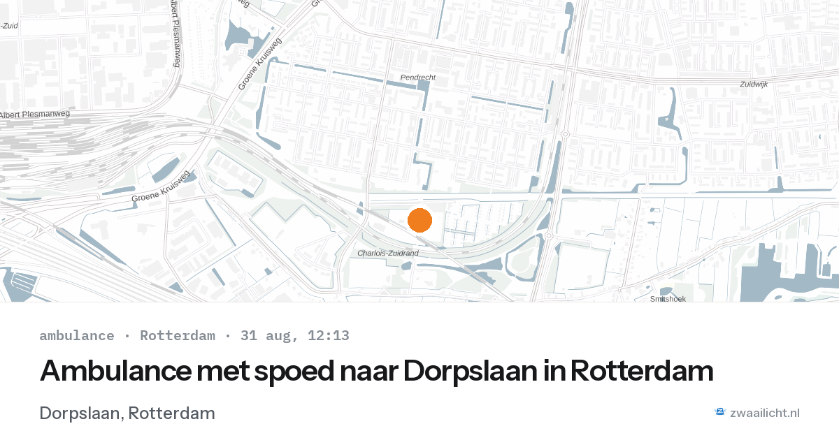Ambulance met spoed naar Dorpslaan in Rotterdam — 31 aug 2026