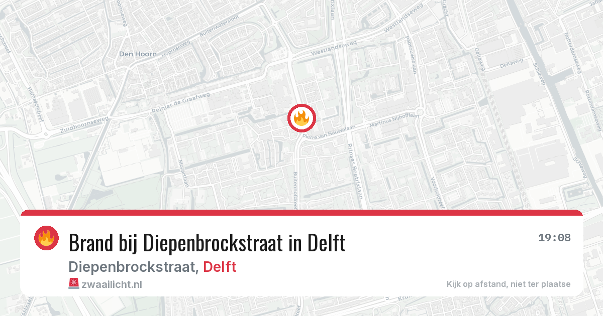 Brand bij Diepenbrockstraat in Delft — 22 mei 2026