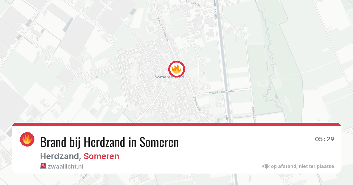 Brand bij Herdzand in Someren — 19 mrt 2026