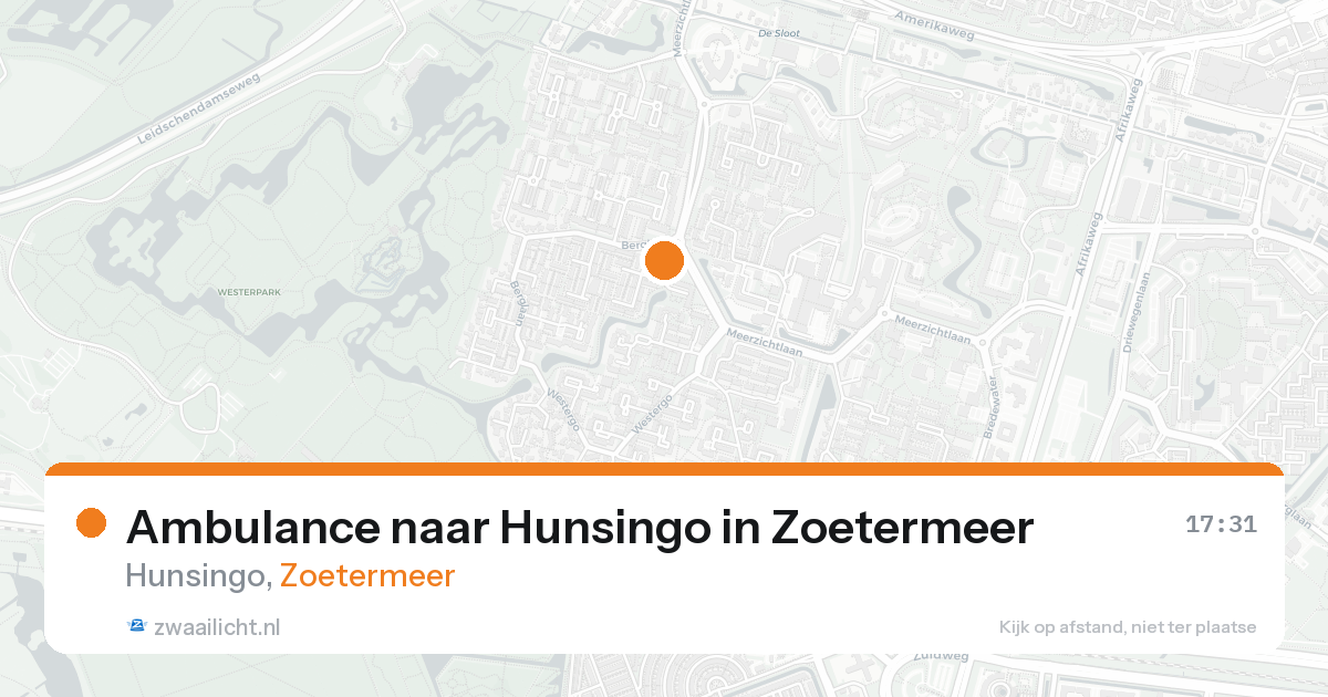 Ambulance naar Hunsingo in Zoetermeer — 17 aug 2026